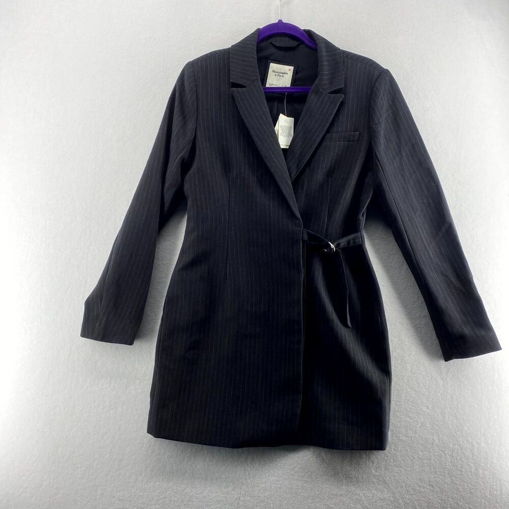 Abercrombie & Fitch Womens Gray Pinstripe Blazer Ladies Size Small NEW‎